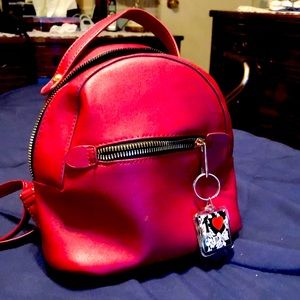 Red mini backpack
